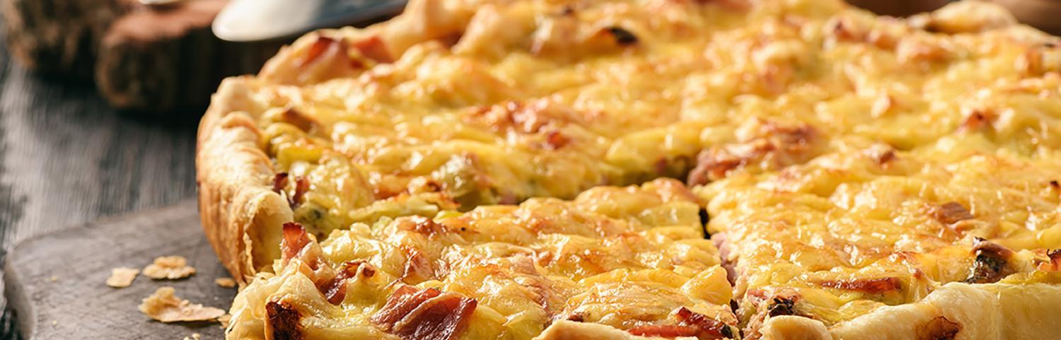 DOMO recipe Quiche with leek and bacon bits