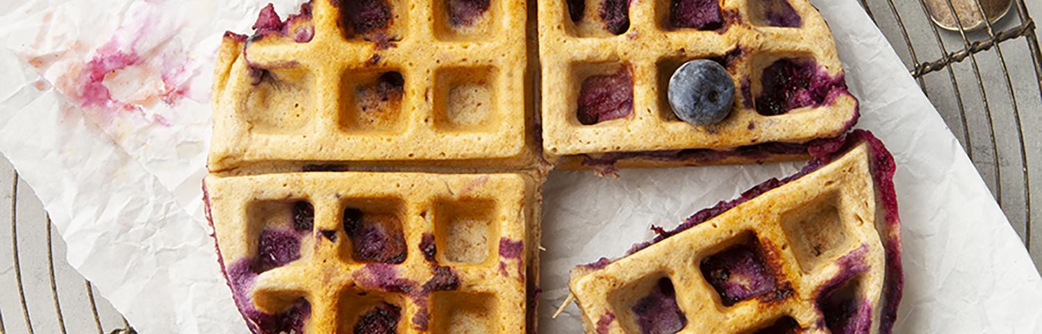 DOMO gaufre au yaourt, aux myrtilles et à la vanille gaufrier rotatif