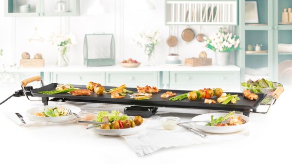 DOMO Teppanyaki XXL 'Family & friends' - 90 cm - 1800 W - houtlook